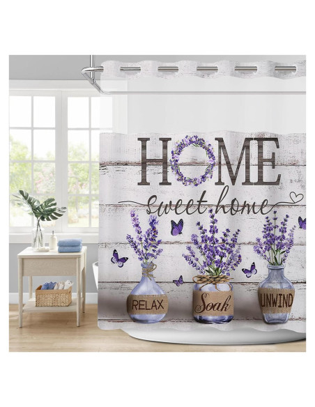 Cortina de Ducha APROPHIC Lavanda 180x190 cm Impermeable Cortina de Ducha APROPHIC Lavanda 180x190 cm Impermeable