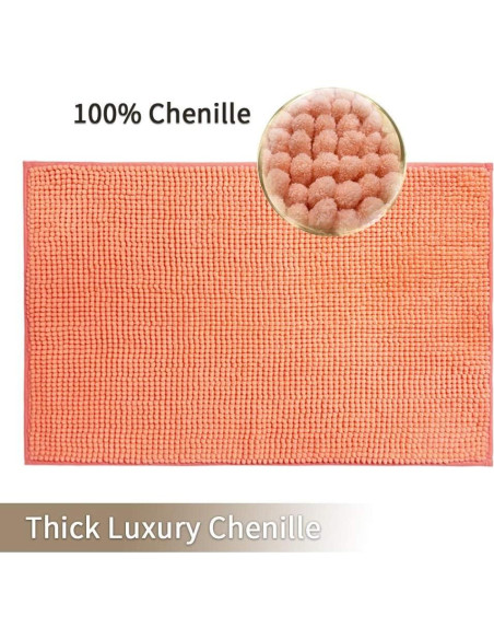 Alfombra de Baño Civkor Chenilla Antideslizante 2 Piezas Coral Alfombra de Baño Civkor Chenilla Antideslizante 2 Piezas Coral