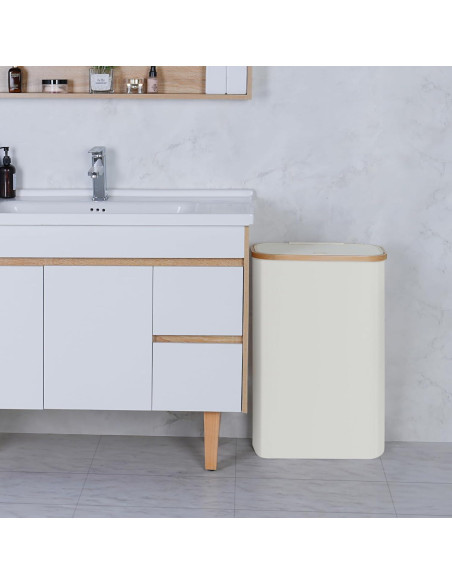 Cesto de Ropa Plegable Merkisa 60L Beige con Tapa y Mango Cesto de Ropa Plegable Merkisa 60L Beige con Tapa y Mango