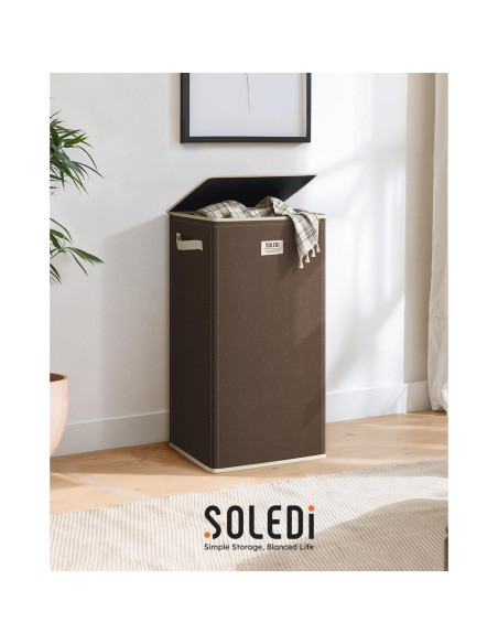 Cesto de Ropa SOLEDI 100L con Tapa y Bolsa Extraíble Chocolate Cesto de Ropa SOLEDI 100L con Tapa y Bolsa Extraíble Chocolate