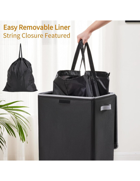 Cesto de Ropa ANBELA 90L Plegable con Tapa y Bolsas Removibles Cesto de Ropa ANBELA 90L Plegable con Tapa y Bolsas Removibles