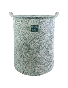 Cesta de Ropa Plegable Mziart 63L Hoja Verde Grande