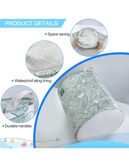 Cesta de Ropa Plegable Mziart 63L Hoja Verde Grande Cesta de Ropa Plegable Mziart 63L Hoja Verde Grande