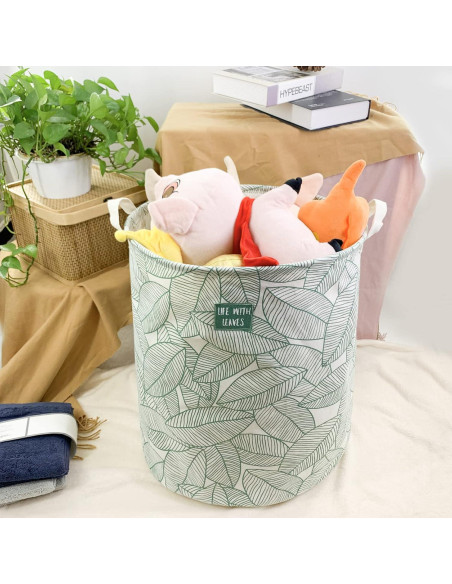 Cesta de Ropa Plegable Mziart 63L Hoja Verde Grande Cesta de Ropa Plegable Mziart 63L Hoja Verde Grande