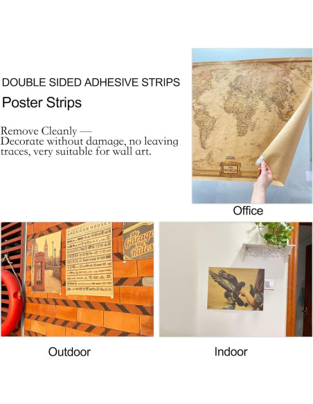 48 Tiras Adhesivas Removibles Karsbarwe para Colgar sin Daños 48 Tiras Adhesivas Removibles Karsbarwe para Colgar sin Daños