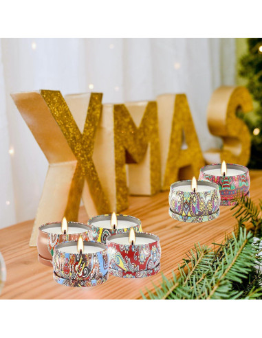Juego de 24 Velas Aromáticas de Cera de Soja WPONSZU 70g