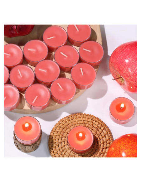 16 Velas de Té Aromatizadas Manzana Reisen - Cera de Soja 4h 16 Velas de Té Aromatizadas Manzana Reisen - Cera de Soja 4h