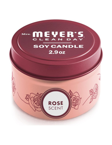 Vela de Soja Rosa Mrs. Meyer's Clean Day 82g - 12 Horas Quema