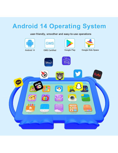 Tableta para Niños HOTTABLET Q8K 7" Android 12 4GB RAM 32GB