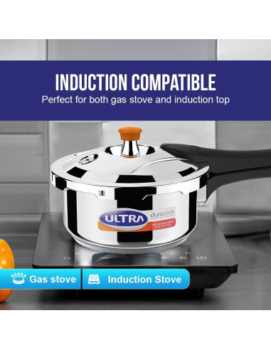 Olla a Presión ULTRA de Acero Inoxidable 2L con Tapa Exterior