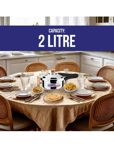 Olla a Presión ULTRA de Acero Inoxidable 2L con Tapa Exterior