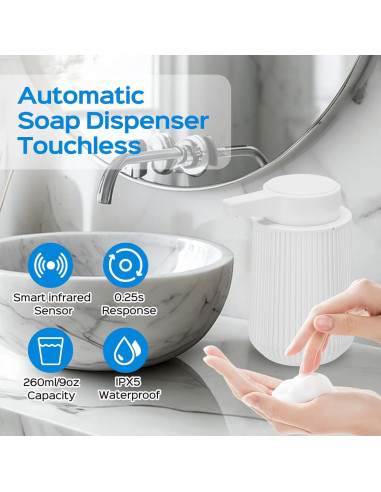 Dispensador de Jabón Automático RPMTUK Blanco 260 ml