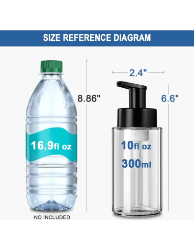 Dispensador de Jabón Espumoso RYTOXILO 300ml 2 Paquete Vidrio