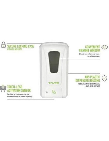 Dispensador Automático de Jabón Espumoso Alpine 1200ml Pared