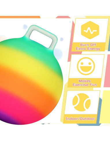Pelotas Rebotadoras Poen 2 Pcs 45 cm Arcoíris con Bomba