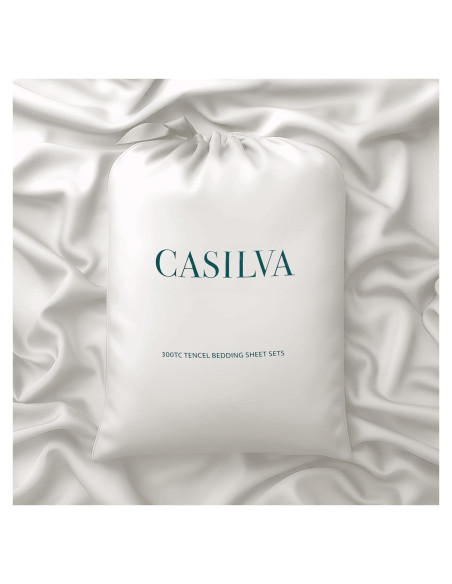 Juego de Sábanas Queen CASILVA 100% Tencel Eucalipto Juego de Sábanas Queen CASILVA 100% Tencel Eucalipto