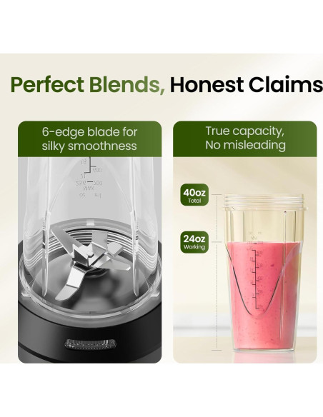 Licuadora Personal TOPZEE 1000W 0.71L para Smoothies Licuadora Personal TOPZEE 1000W 0.71L para Smoothies