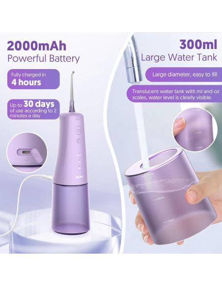 Irrigador Dental Inalámbrico SEJOY CYQ-FC5091 300ML USB IPX7 Irrigador Dental Inalámbrico SEJOY CYQ-FC5091 300ML USB IPX7