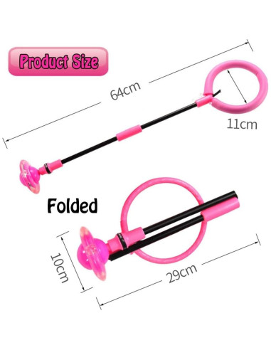 Bola de Salto de Tobillo ILNCLUY Rosa con Luces LED 64 cm
