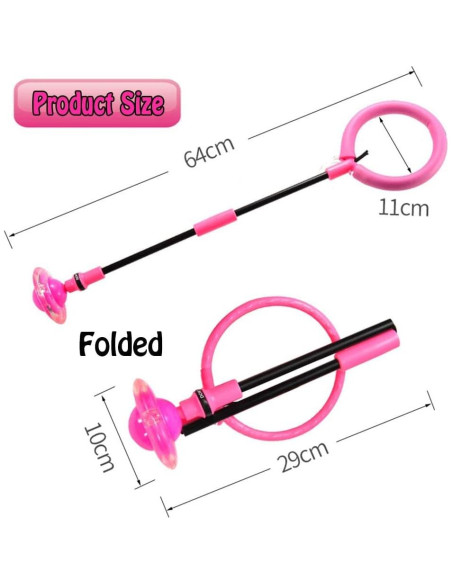 Bola de Salto de Tobillo ILNCLUY Rosa con Luces LED 64 cm Bola de Salto de Tobillo ILNCLUY Rosa con Luces LED 64 cm