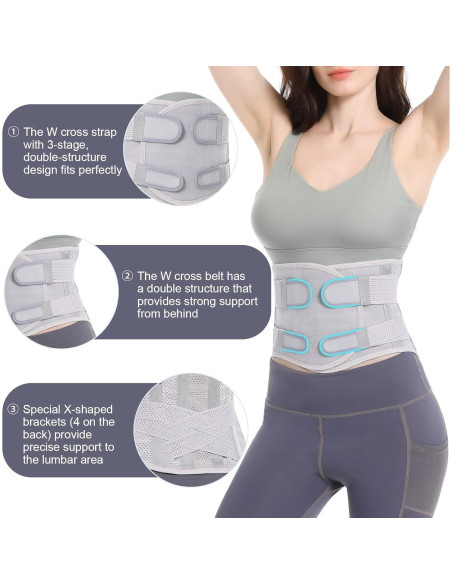 Faja Transpirable EGJoey para Espalda Baja - Soporte Lumbar XX-Large Gris Faja Transpirable EGJoey para Espalda Baja - Soporte Lumbar XX-Large Gris