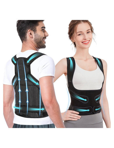 Corrector de Postura Ajustable TNDCKP - Faja Unisex Negro M/L Corrector de Postura Ajustable TNDCKP - Faja Unisex Negro M/L