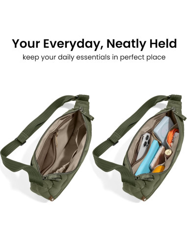 Bolsa Cruzada Acolchada tomtoc 3.5L Verde para Mujeres