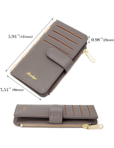 Tarjetero Badiya para Mujeres con Bloqueo RFID - Bifold Slim 13 Ranuras
