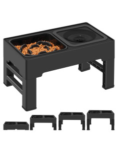 Cuencos Elevados Ajustables IKUSO para Perros y Gatos 2-en-1