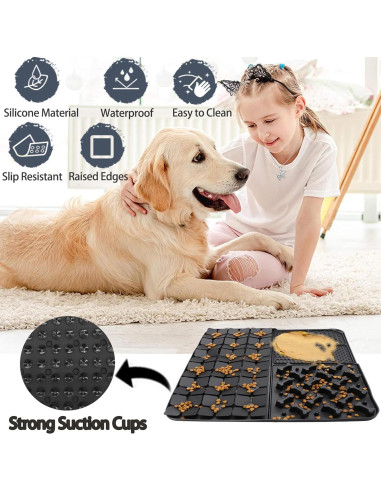 Alfombra de Olfateo de Silicona Femont Grande Negra 40x40cm