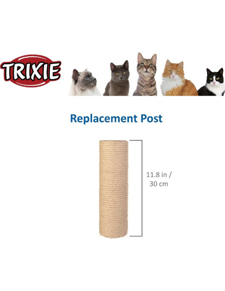 Poste de Rascado Trixie 9x30 cm para Gatos - Sisal Resistente Poste de Rascado Trixie 9x30 cm para Gatos - Sisal Resistente