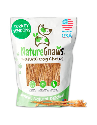 Tendones de Pavo USA Nature Gnaws 113.4g - Snack Natural para Perros