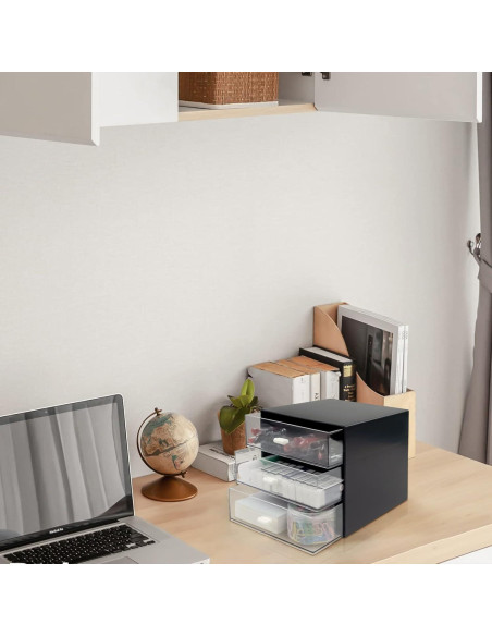 Organizador de Escritorio Zuiaso Negro 3 Cajones ABS Organizador de Escritorio Zuiaso Negro 3 Cajones ABS