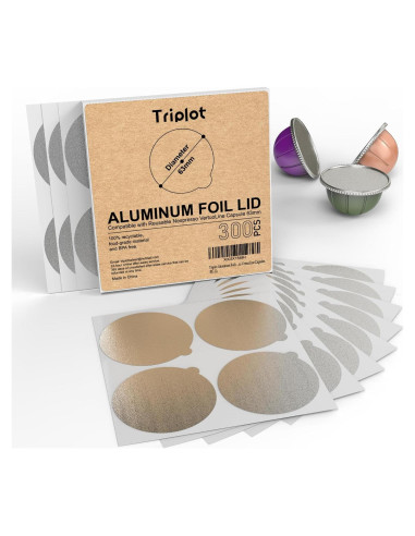 Tapas de papel de aluminio Triplot 300pcs para Nespresso VertuoLine
