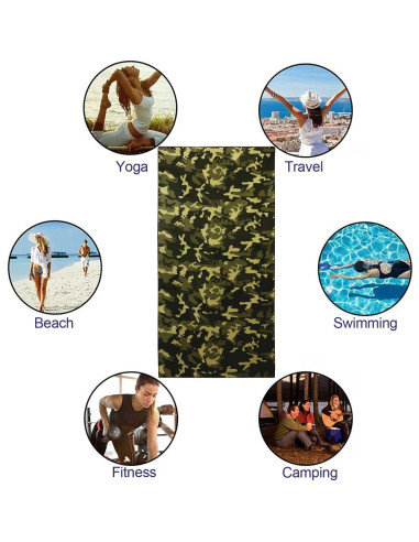Toalla de Playa HommomH Camo Verde 91x183 cm Microfibra