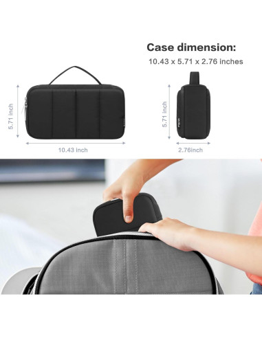 Organizador Electrónico de Viaje MOSISO, Bolsa Portátil Negra