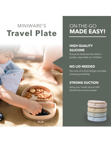 Plato de Viaje Miniware SLF de Silicona Plegable 21x15cm