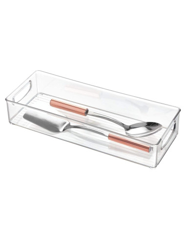 Contenedor Apilable de Plástico iDesign 40.6x15.2 cm Transparente