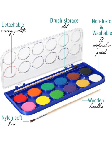 Juego de Pintura Acuarela Papelería Definitiva 24 Colores