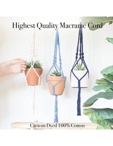 Kit de Macramé Aesthetic Creative para 3 Soportes de Plantas Kit de Macramé Aesthetic Creative para 3 Soportes de Plantas