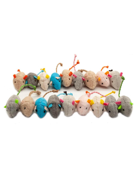 Juguete para Gato Fashion's Talk - 18 Ratones de Peluche con Hierba Gatera Juguete para Gato Fashion's Talk - 18 Ratones de Peluche con Hierba Gatera