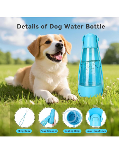 Botella de Agua para Perros UPSKY 400ml Plegable y Portátil