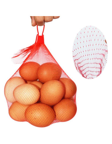 Paquete de 50 bolsas de red de nylon reutilizables 50.8 cm - Rojo