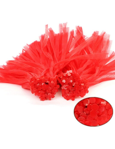 Paquete de 50 bolsas de red de nylon reutilizables 50.8 cm - Rojo