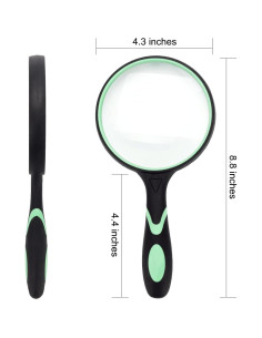 Lupa de Mano GYANDULY 10X con Lente de Vidrio 100mm Verde 2