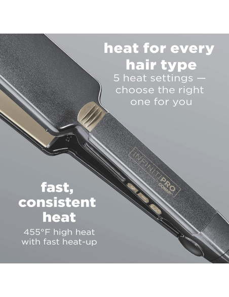 Plancha de Cabello Cerámica Tourmalina Conair 2" Gris Metálico Plancha de Cabello Cerámica Tourmalina Conair 2" Gris Metálico