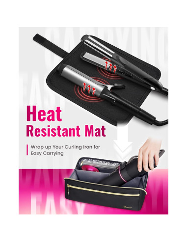 Bolsa de Viaje KisGo para Herramientas de Cabello con Alfombrilla