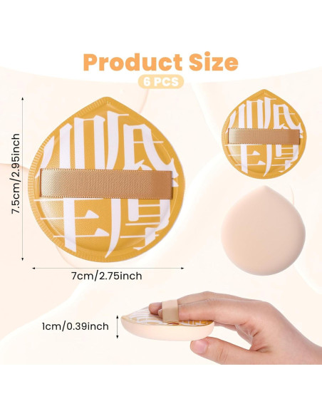 Set de 6 Esponjas de Maquillaje BOHUIZ Grande para Base y Corrector Set de 6 Esponjas de Maquillaje BOHUIZ Grande para Base y Corrector