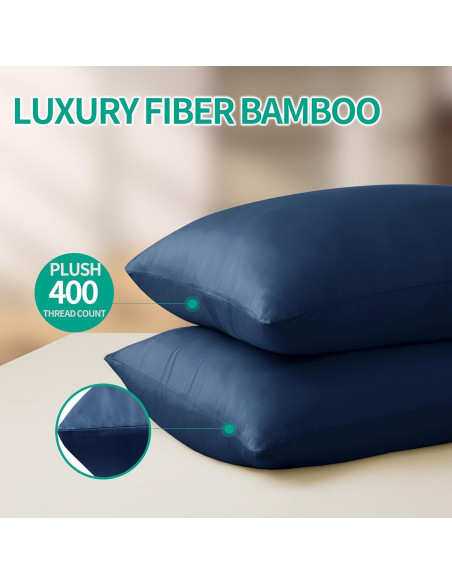 Funda de Almohada Queen Zaizai Home Viscosa Bambú 400 Hilos Azul Funda de Almohada Queen Zaizai Home Viscosa Bambú 400 Hilos Azul