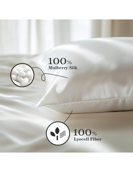 FAUNNA Funda de Almohada 100% Seda y Tencel Estándar 66x51cm FAUNNA Funda de Almohada 100% Seda y Tencel Estándar 66x51cm
